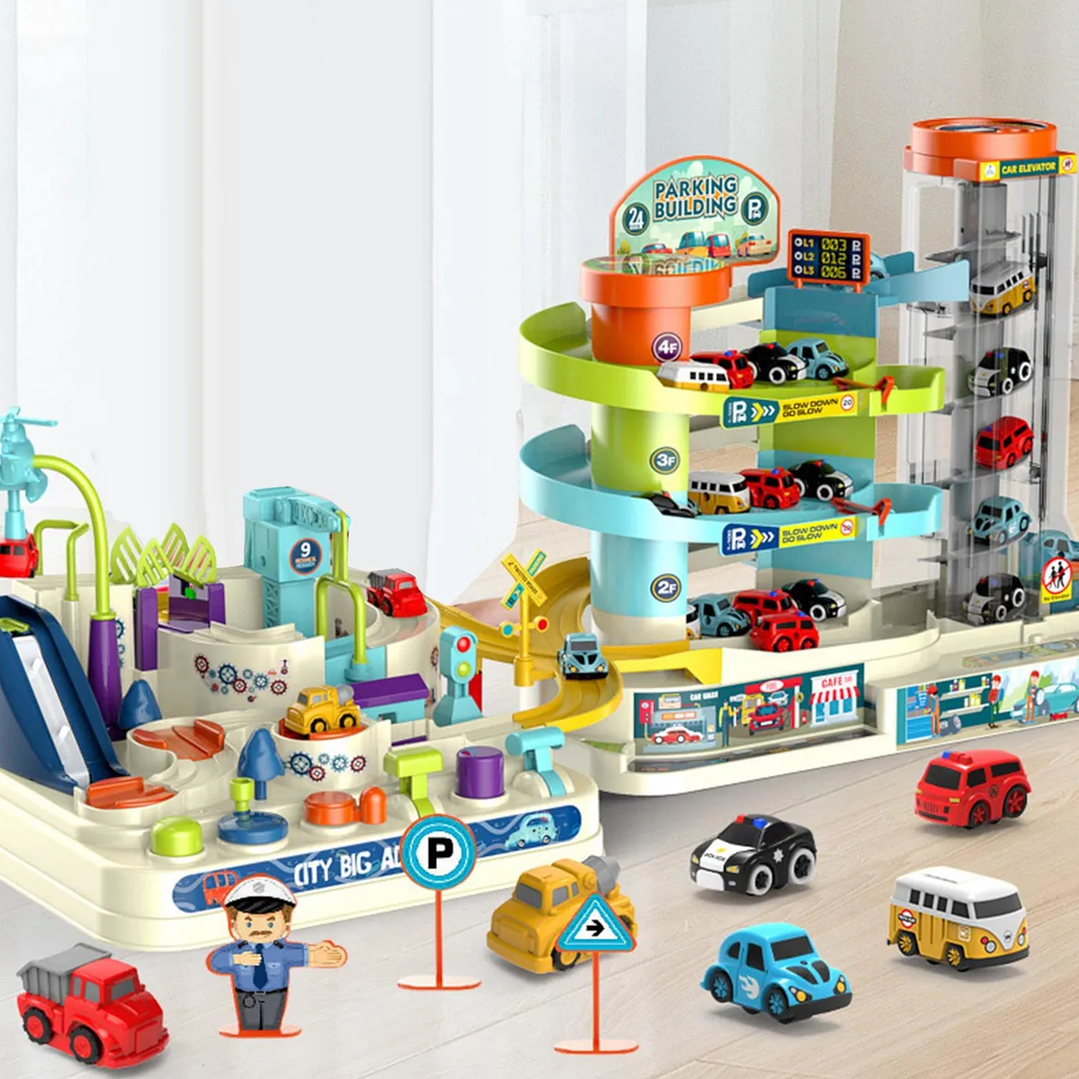 Pista De Autos Con Estacionamientos y Ascensor + Accesorios 7