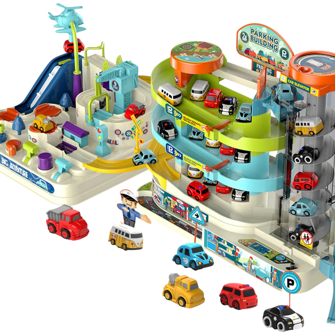 Pista De Autos Con Estacionamientos y Ascensor + Accesorios 2