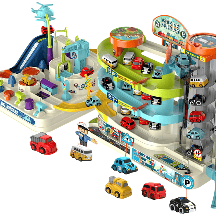 Pista De Autos Con Estacionamientos y Ascensor + Accesorios 2