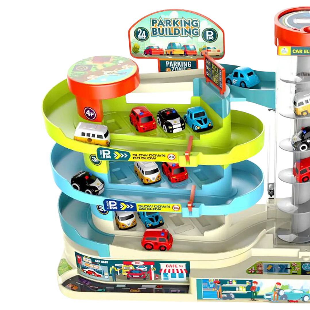 Pista De Autos Con Estacionamientos y Ascensor + Accesorios 8