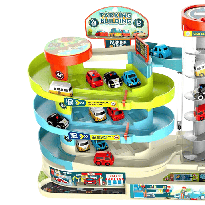 Pista De Autos Con Estacionamientos y Ascensor + Accesorios 8