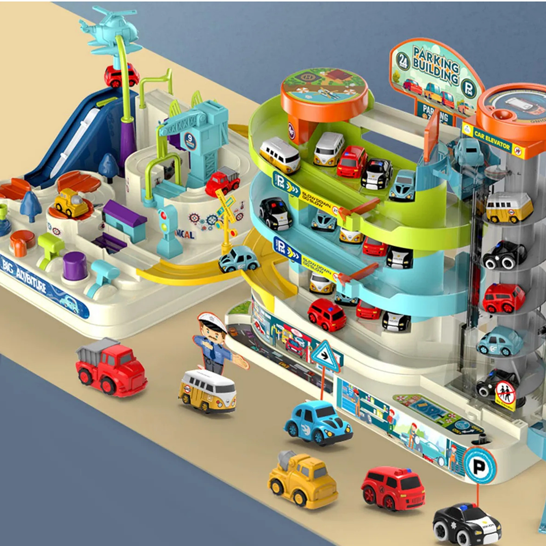 Pista De Autos Con Estacionamientos y Ascensor + Accesorios 9