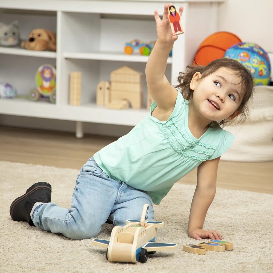 Juguete Avión De Madera 24 cm Didáctico + Accesorios 7