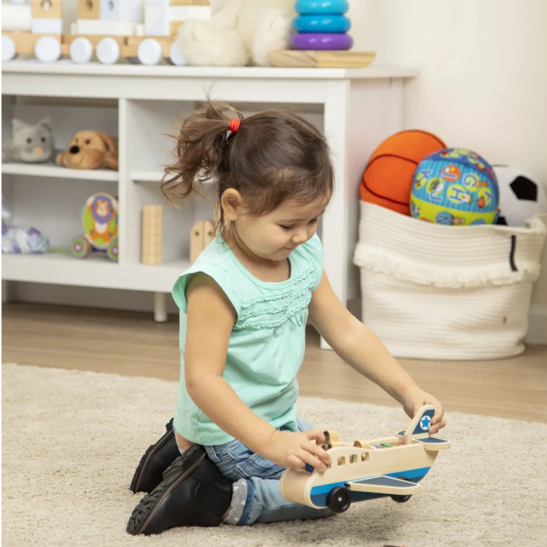 Juguete Avión De Madera 24 cm Didáctico + Accesorios 2