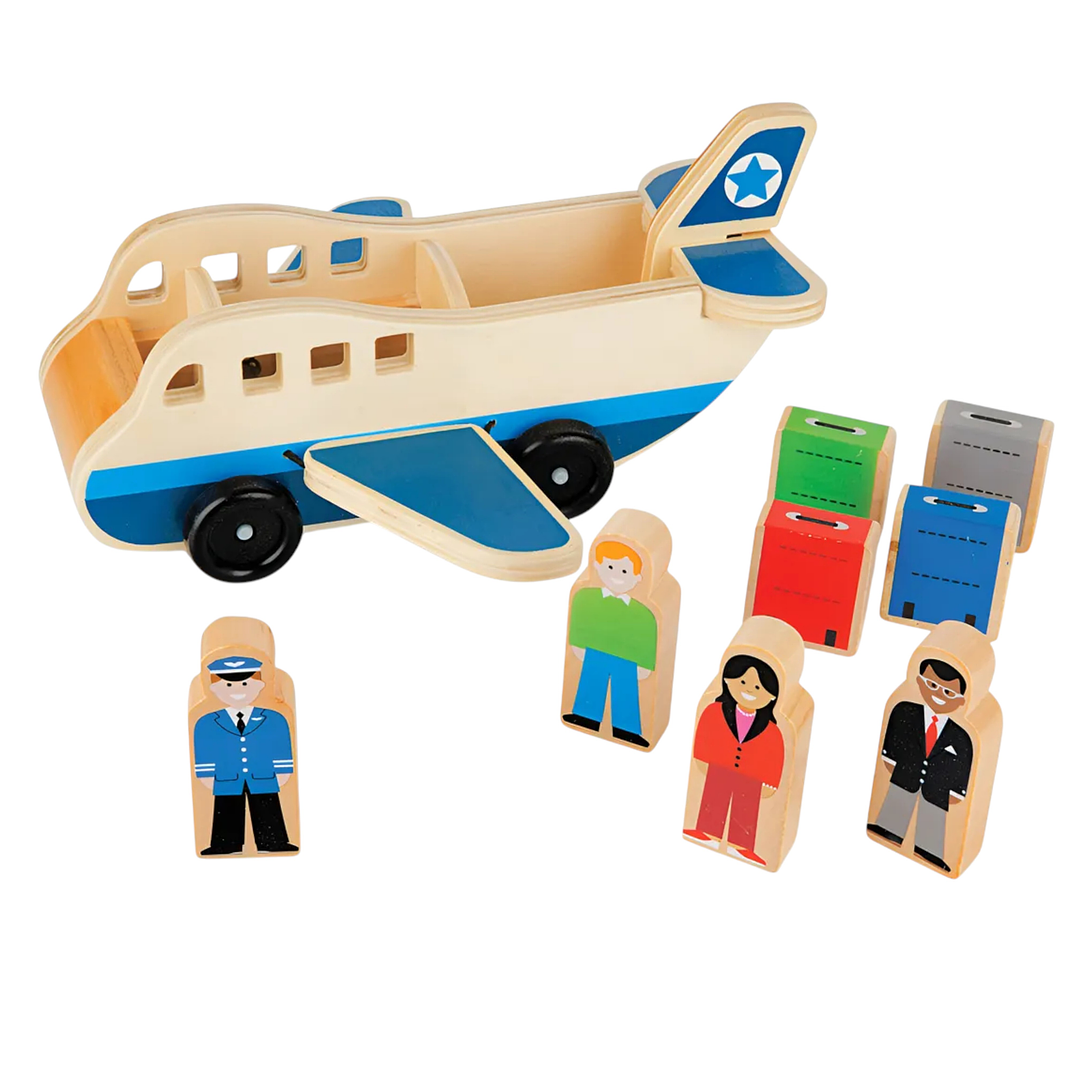 Juguete Avión De Madera 24 cm Didáctico + Accesorios 3