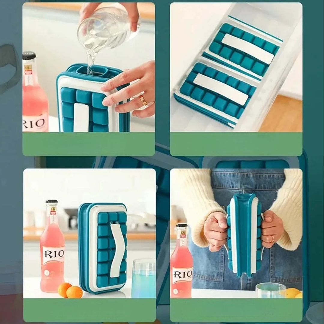 Cubetera Hielera Molde De Cubos Plegable  3