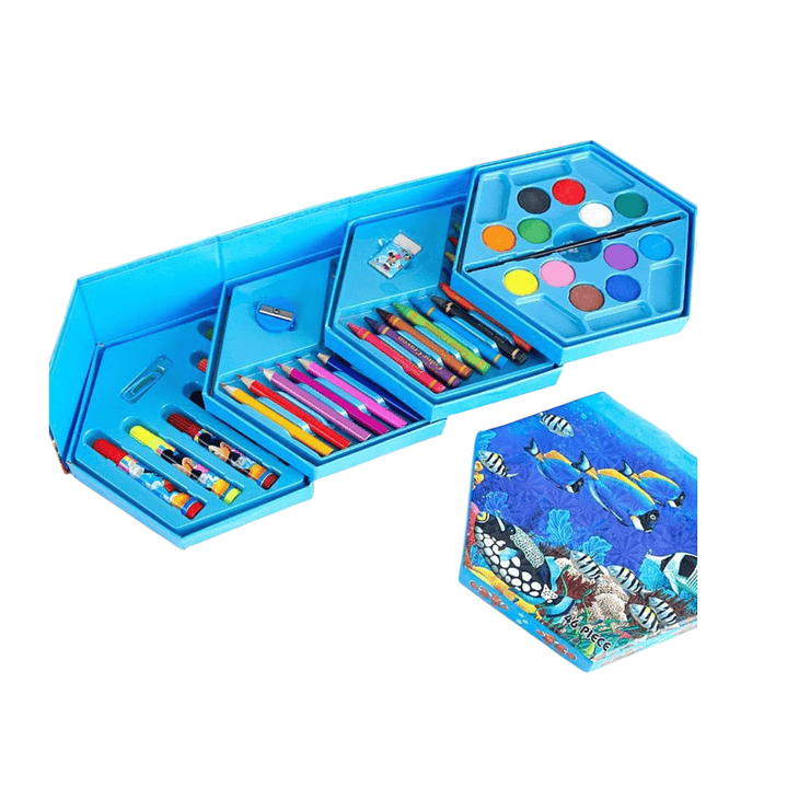 Set Caja 46 Pcs de Arte Dibujo Hexagonal  3