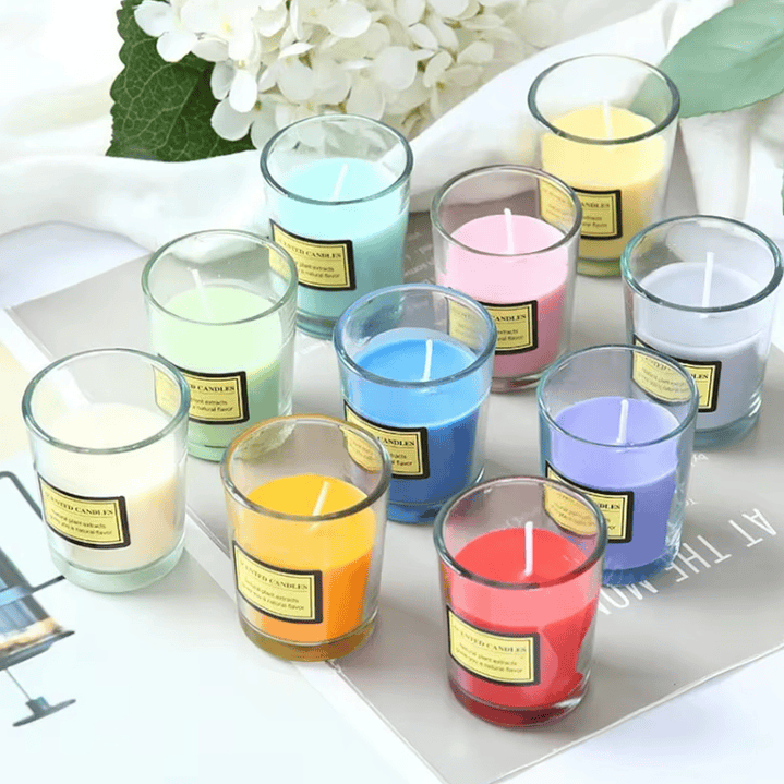 Velas Aromáticas Frasco Vidrio Diversos Aromas y Colores 6 cm 3