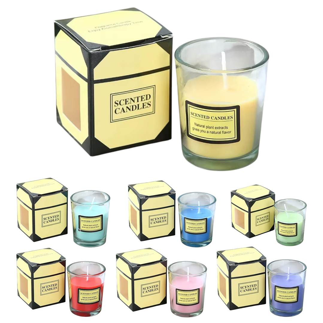 Velas Aromáticas Frasco Vidrio Diversos Aromas y Colores 6 cm 1
