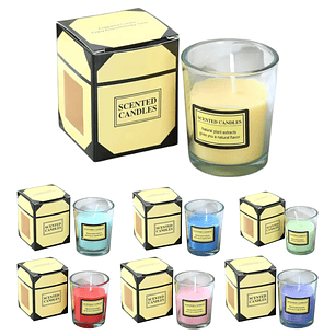 Velas Aromáticas Frasco Vidrio Diversos Aromas y Colores 6 cm