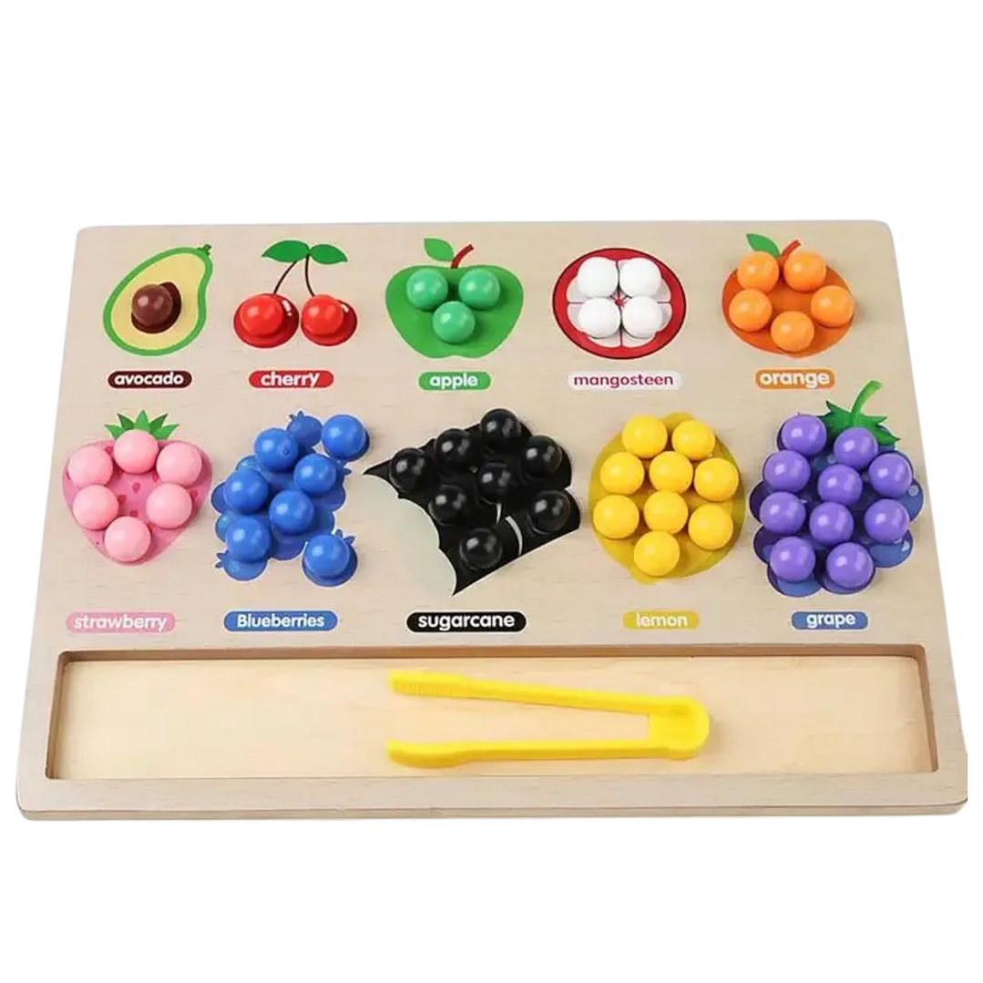 Tablero Madera Clasificación Colores y Frutas Juguete Montessori 3