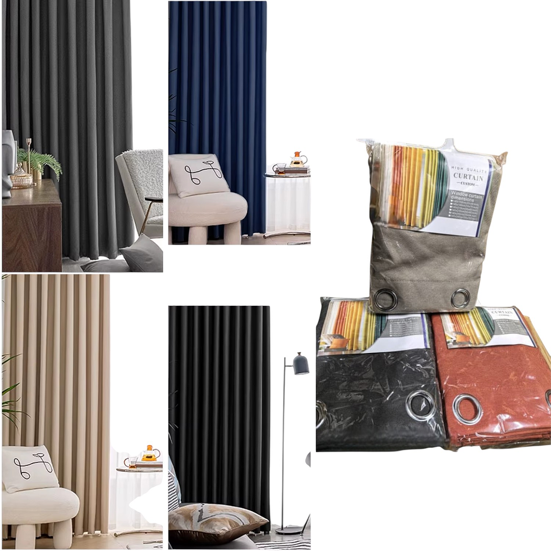 Cortina 1 Paño Grueso Diversos Colores 240 x 140 cm 1