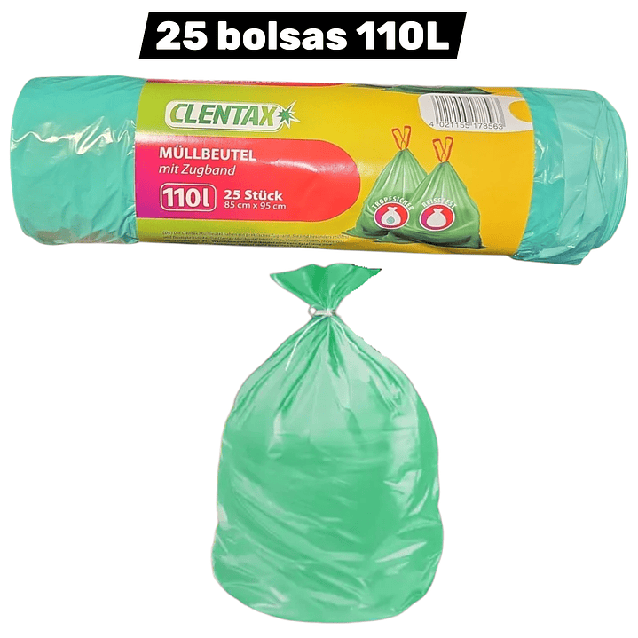 Paquete 25 Bolsas Con Amarra 110 L 1