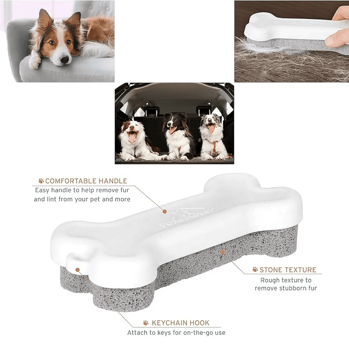 Cepillo Saca Pelos Mascota Multiuso Hueso 3