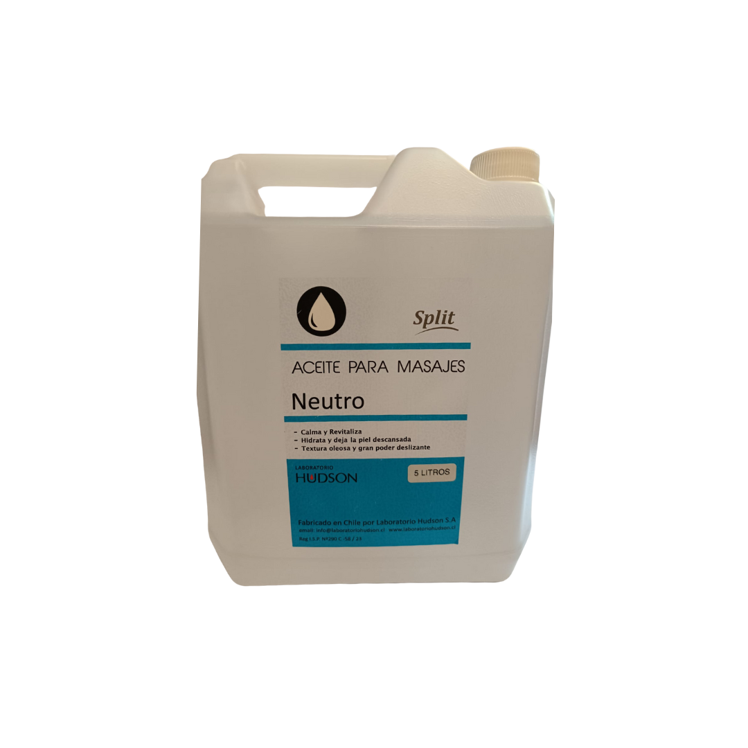 Aceite Neutro para Masajes 5 lts.  Formato profesional para tratamientos corporales y protocolos de masaje 1