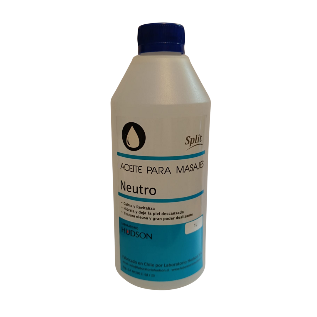 Aceite Neutro para Masajes 1 lt.  Base neutra de excelente deslizamiento para masajes y terapias corporales. 1