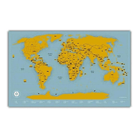 Mapa Del Mundo Scratch Dorado Con Realida Aumentada