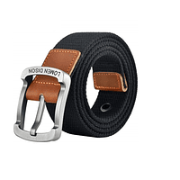 Cinturon Sport Lona. Hebilla Acero. Negro