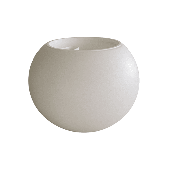 Macetero Plástico Forma de Bola. D26xH19cm. Color Blanco 2