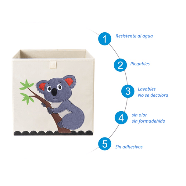 Caja Almacenamiento Juguete Ropa Organizadora Infantil Koala 3