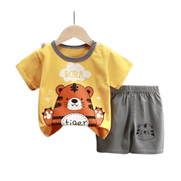 Pijama Niño Algodon Manga Corta Short Tigre Kel 1