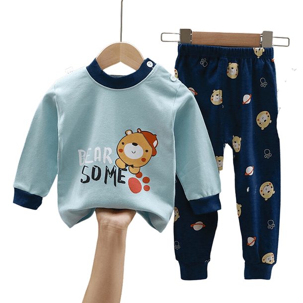 Pijama Niño Infantil Manga Larga Algodon Lyon  1