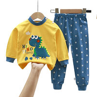 Pijama Niño Infantil Manga Larga Algodon Dino Azul 