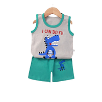 Conjunto Niño Short Polera Sin Mangas Algodón Lagarto