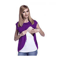 Polera Lactancia Maternidad Mara Manga Corta Morado