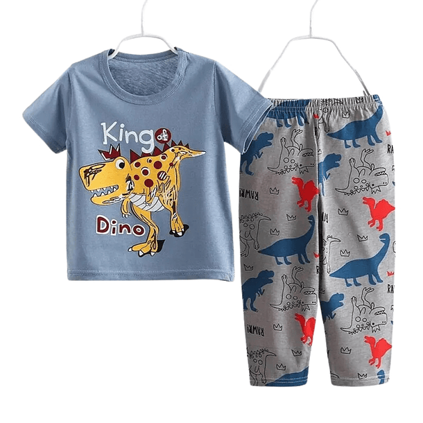 Pijama Pantalon Largo Manga Corta Niño Algodón King Dino 1