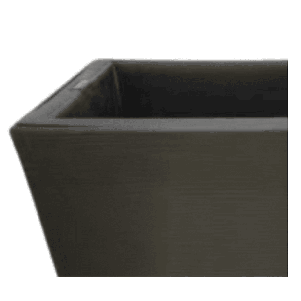 Macetero Autorregante Grande Simil Piedra 70x35x35 Negro 2