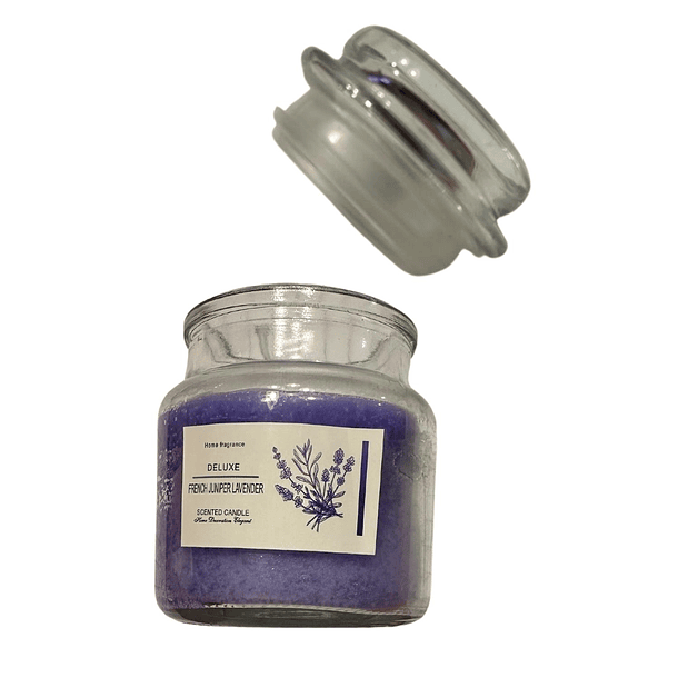 Vela Aromatica Lavanda Tapa Vidrio Para Calma y Abundancia 3