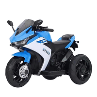 Moto Electrica Auto Juguete KQ Grande Luz Sonido Azul 3 Rued