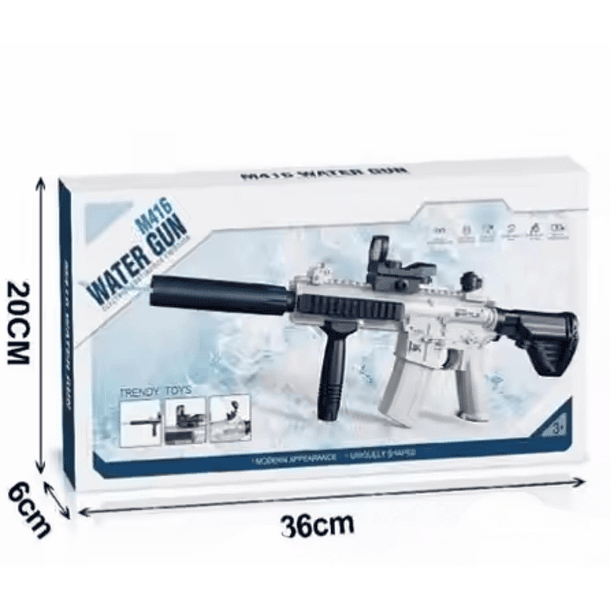 Pistola De Agua Electrica Rifle M416 Lanza Agua 6