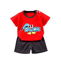 Conjunto Short y Polera Algodon Verano Niño Duck