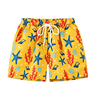 Traje De Baño Niño Short Secado Rapido Con Elastico Amarillo