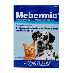 Mebermic Antiparasitario Interno para Perros y Gatos hasta 10 kg. 