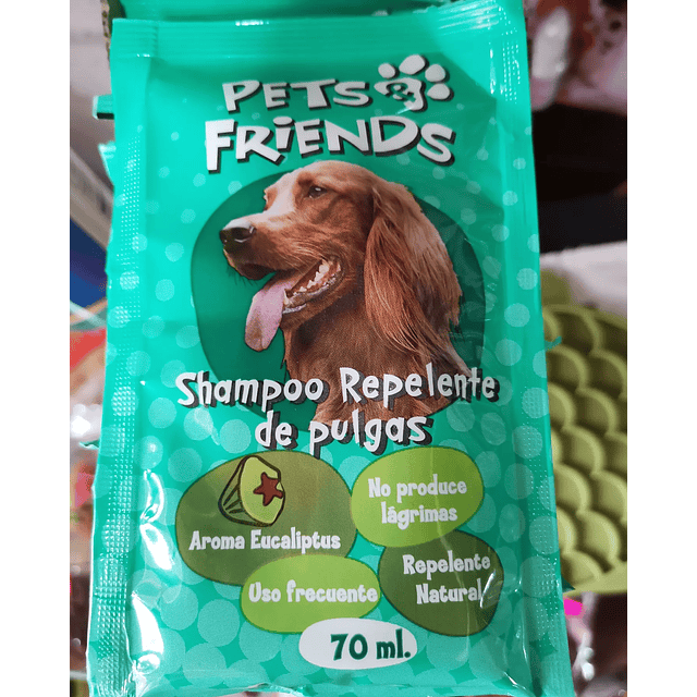 Shampoo Sachet Repelente de Pulgas para Perros 70 ml. 