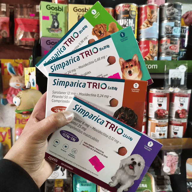 Simparica Trio Antiparasitario Masticable Externo e Interno para Perros 