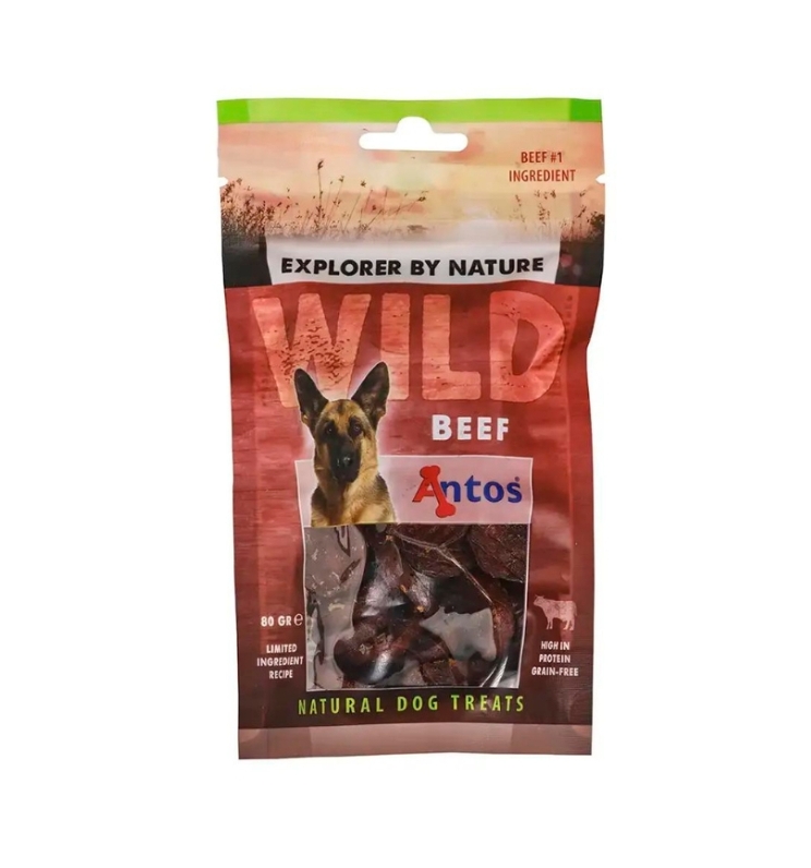 Snack Antos GF Wild Beef Sachet 80 gr.