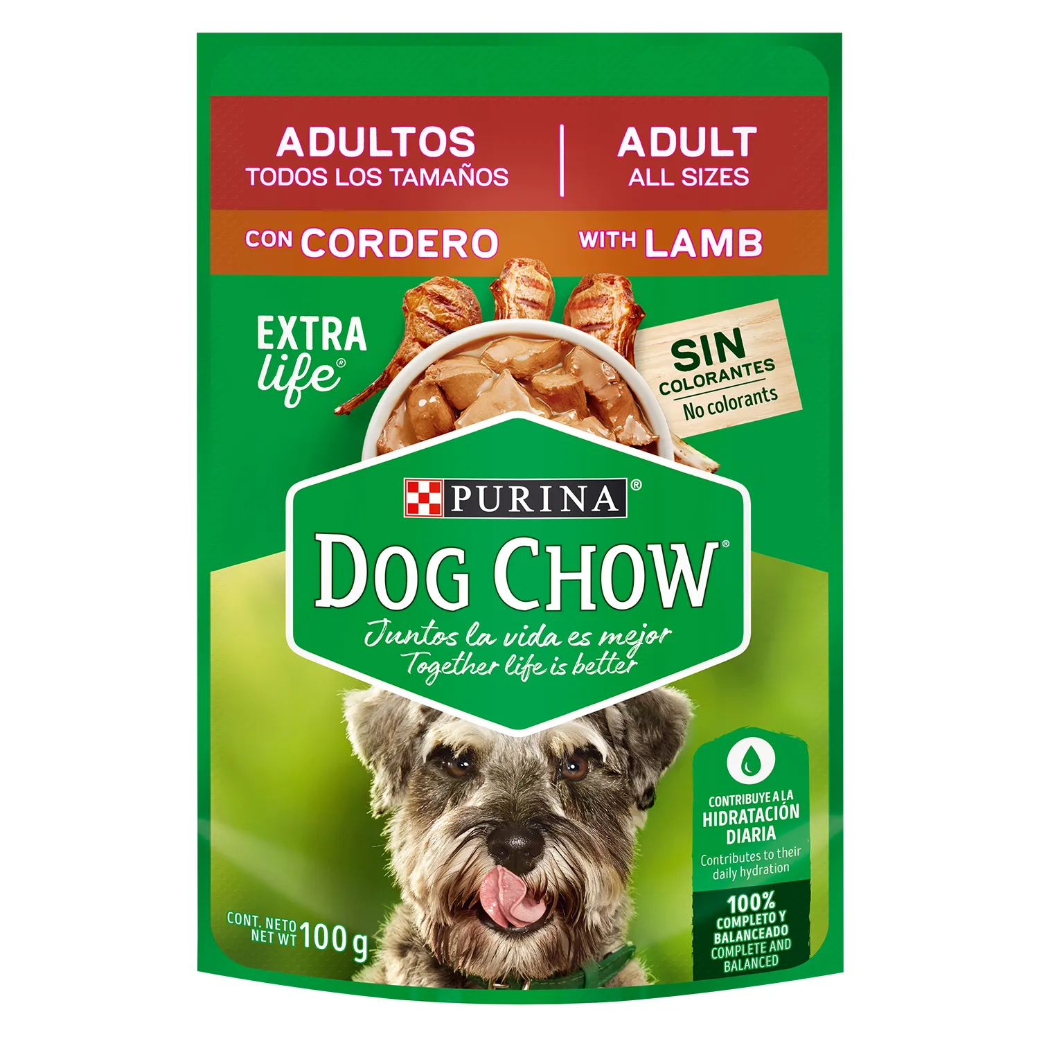 DOG CHOW SOBRE ADULTO CORDERO 100GR