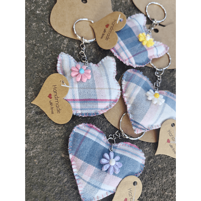 Llaveros Upcycling Tela Algodón 