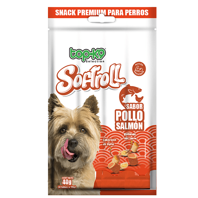 Softroll Pollo Salmón Alto en Proteínas 40 gr. 