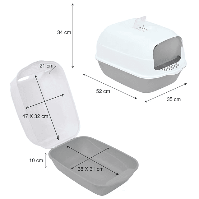 Arenero Cerrado con Palita para Gatos