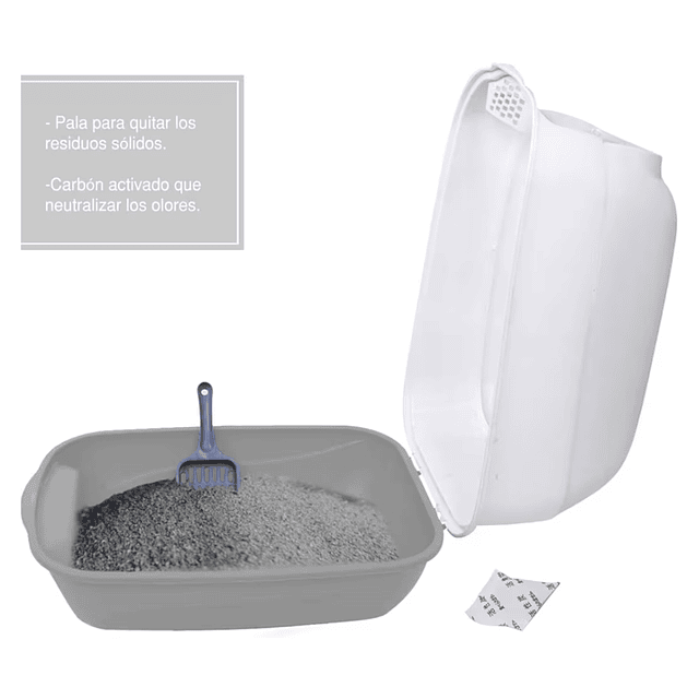 Arenero Cerrado con Palita para Gatos