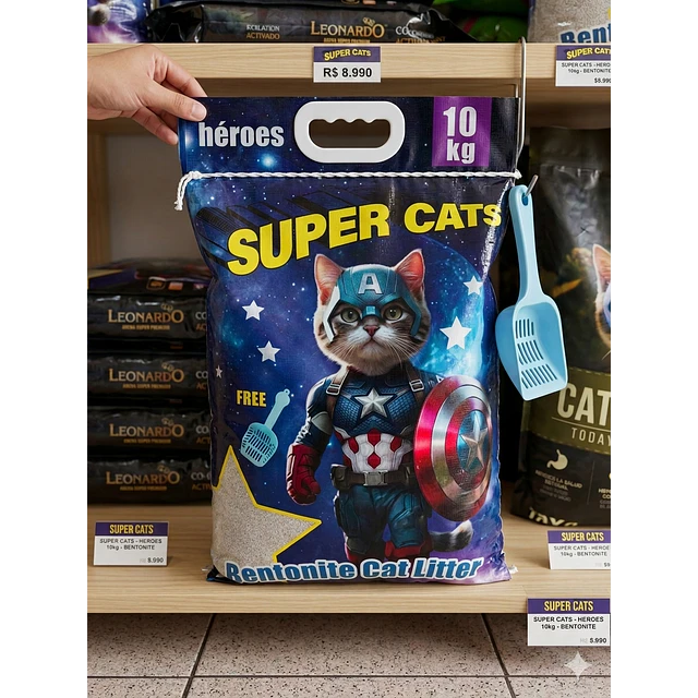 Arena Súper Cats Aglutinante 10 Kg. Aroma Lavanda 