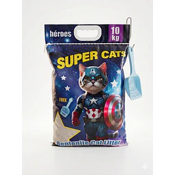 Arena Súper Cats Aglutinante 10 Kg. Aroma Lavanda 