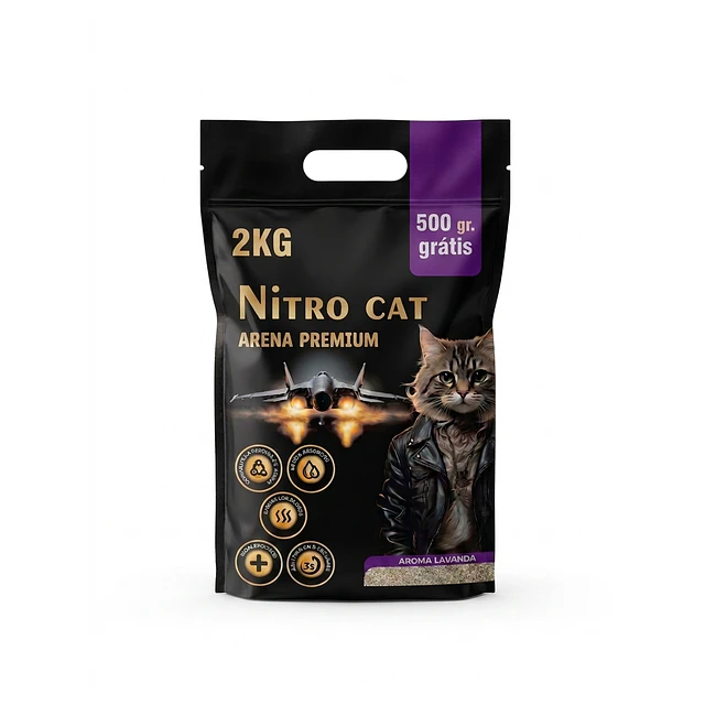Arena Sanitaria Premium Nitro Cat 2 Kg. Aroma Lavanda 