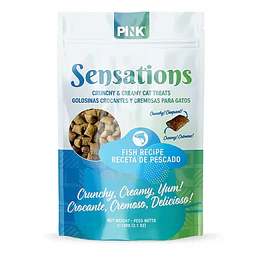 Pink Sensations Fish Recipe – Golosinas Crocantes y Cremosas para Gatos 100 gr. 
