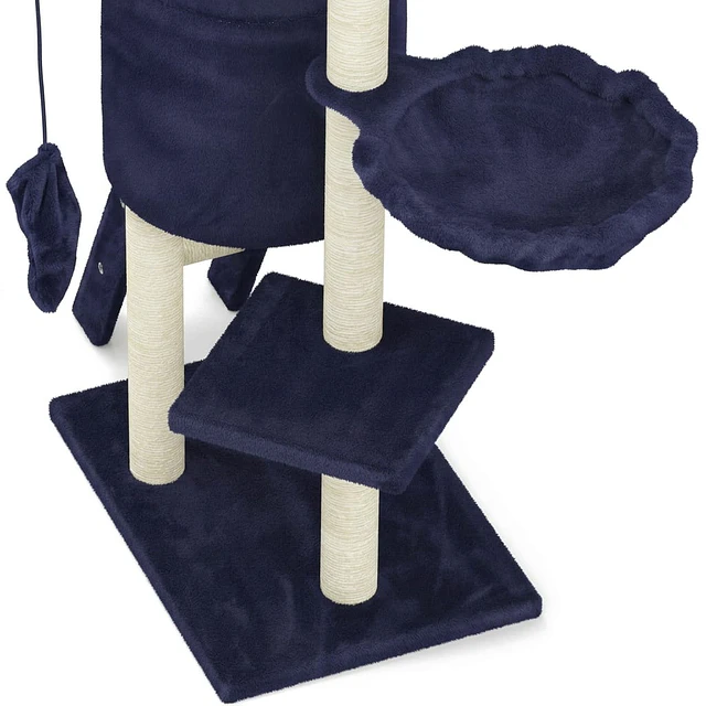 Rascador Vertical de 6 Niveles Azul Marino (50 x 35 x 138 cm) 